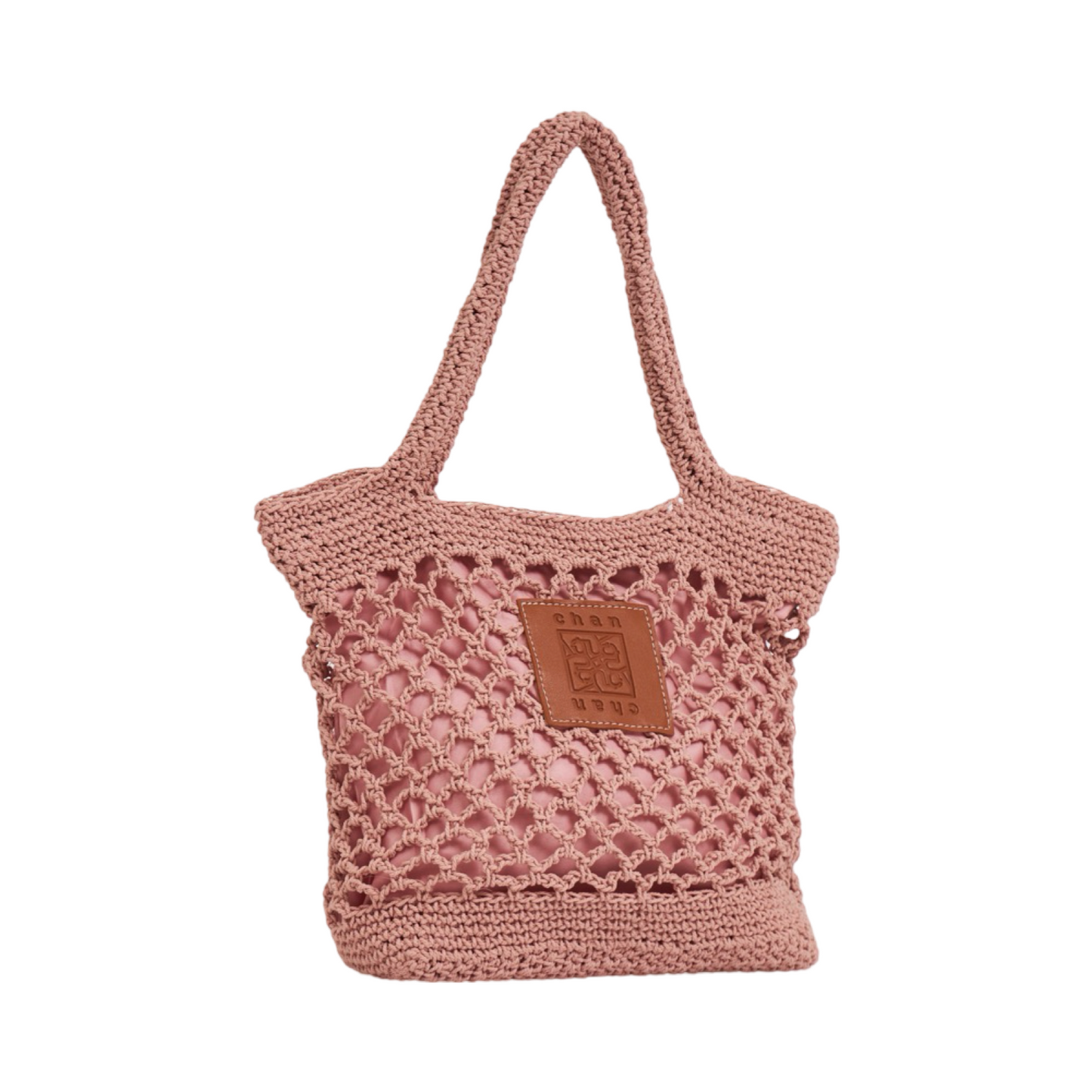 Knitted Tote Bag - Pink