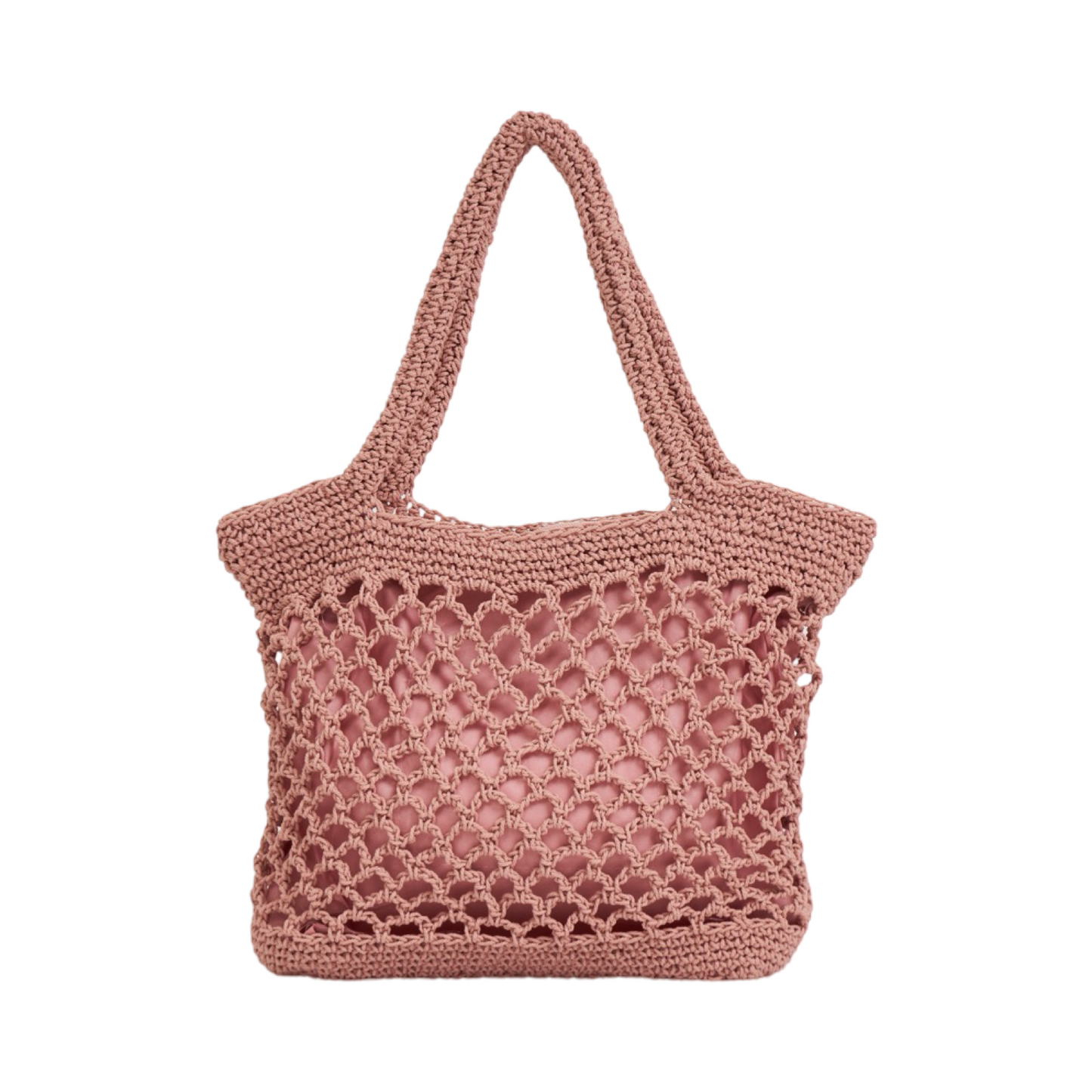 Knitted Tote Bag - Pink