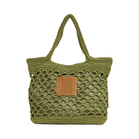 Knitted Tote Bag - Olive