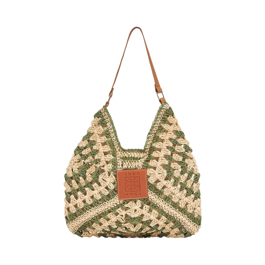 Woven Tote Bag - Leaf Green