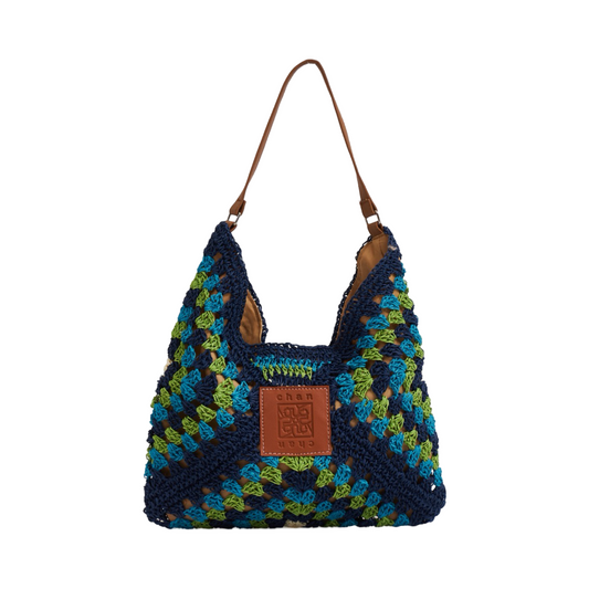 Woven Tote Bag - Multicolor Blue