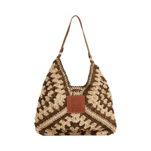 Woven Tote Bag - Dark Brown