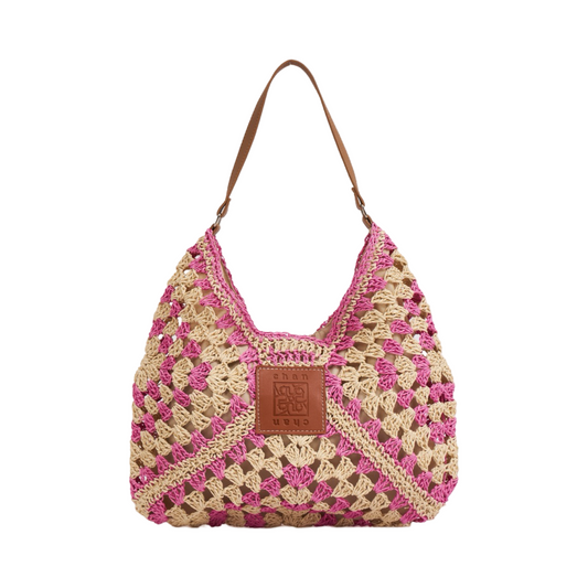 Woven Tote Bag - Pink