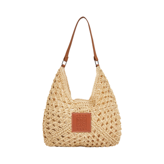 Woven Tote Bag - Beige