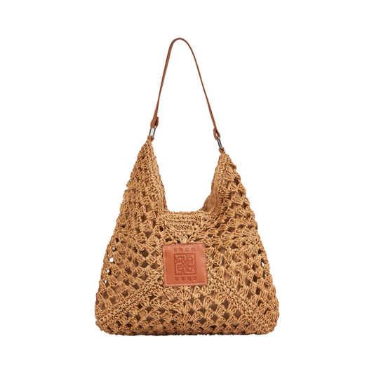 Woven Tote Bag - Brown