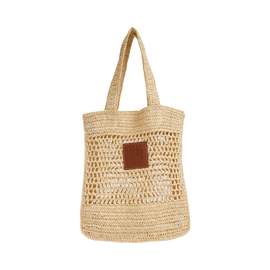 Straw Tote Bag - Beige