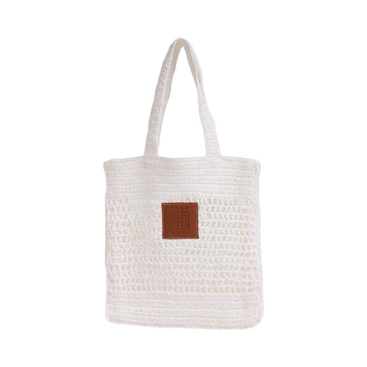 Straw Tote Bag - White