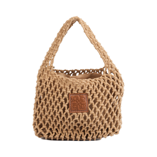 Knitted Mini Bag - Light Brown