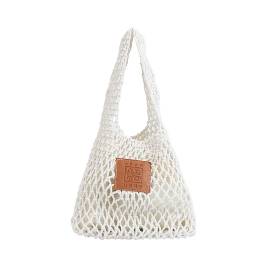 Knitted Tote Bag - White