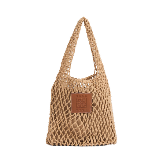 Knitted Tote Bag - Brown