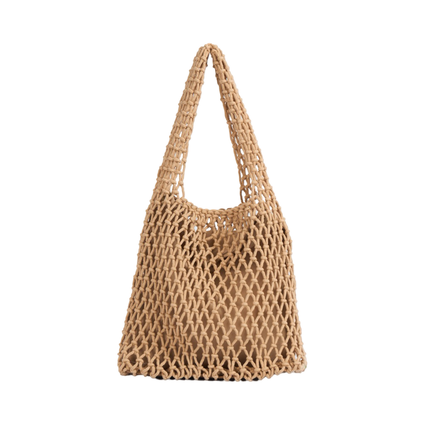 Knitted Tote Bag - Brown