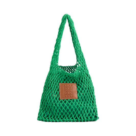 Knitted Tote Bag - Green