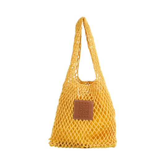 Knitted Tote Bag - Yellow