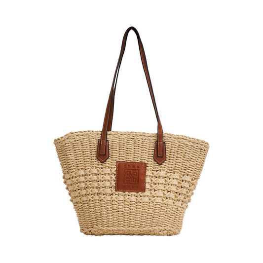 Straw Tote Bag - Beige