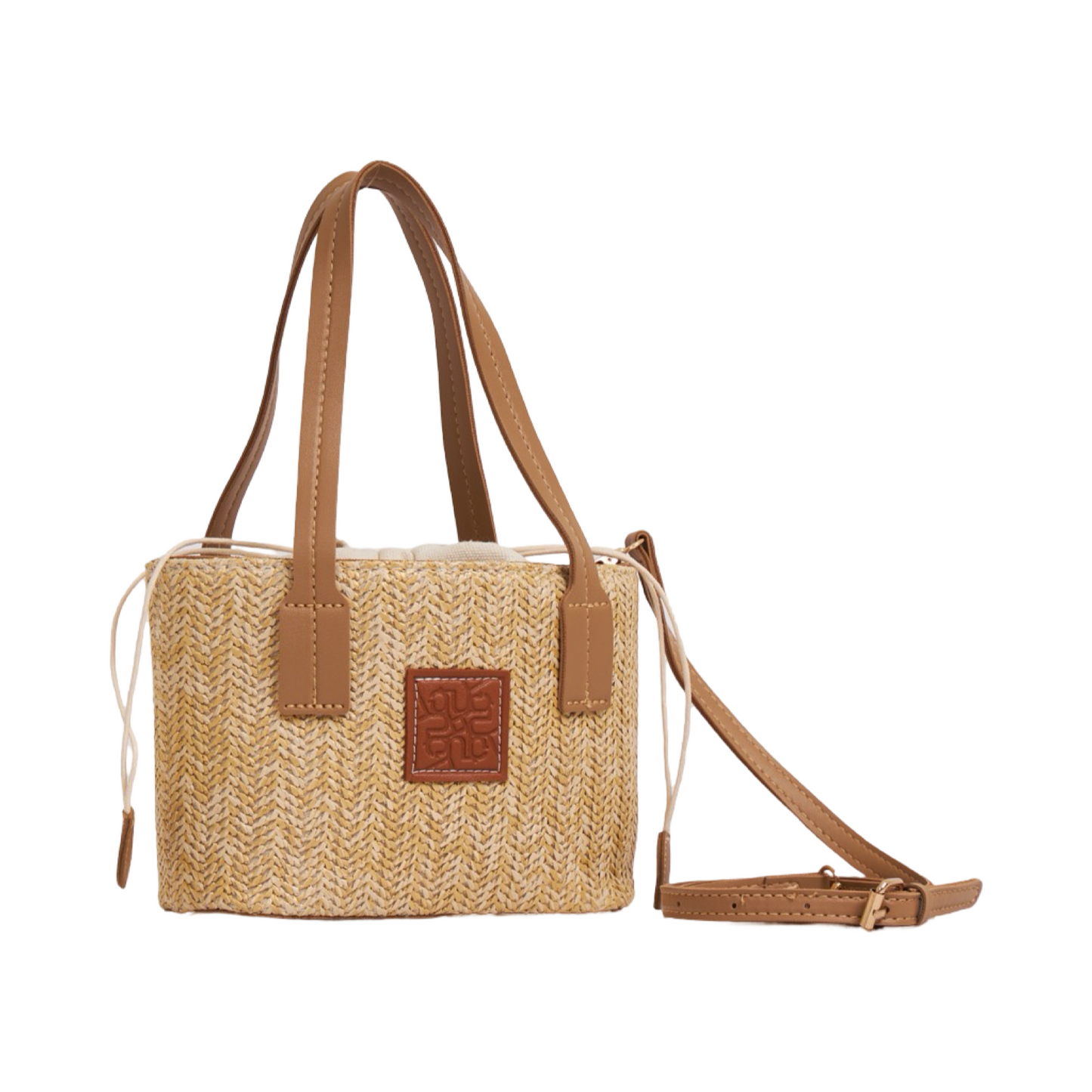 Straw Shoulder Bag - Light Brown