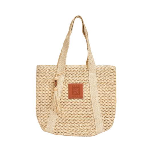 Straw Tote Bag - Beige