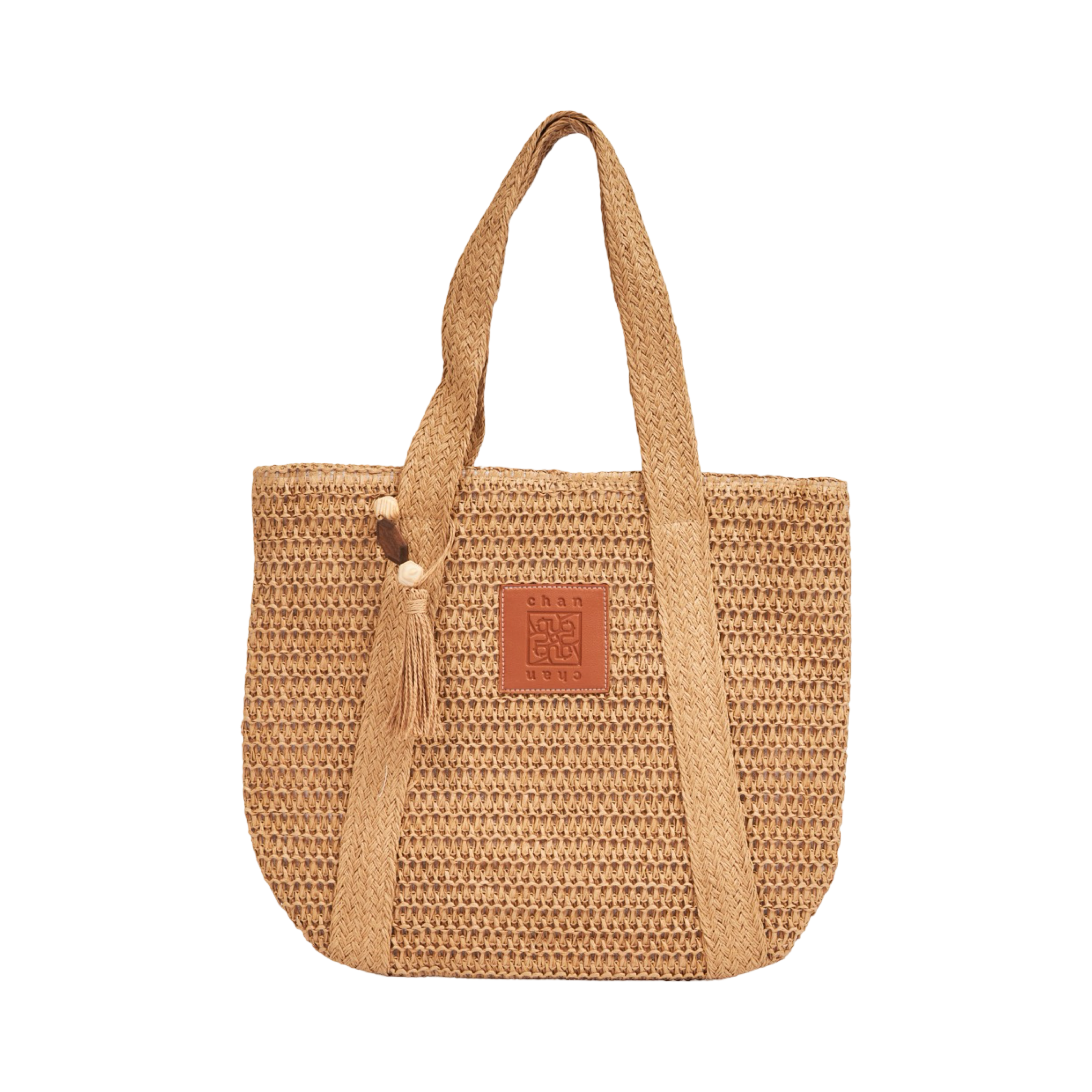 Straw Tote Bag - Brown
