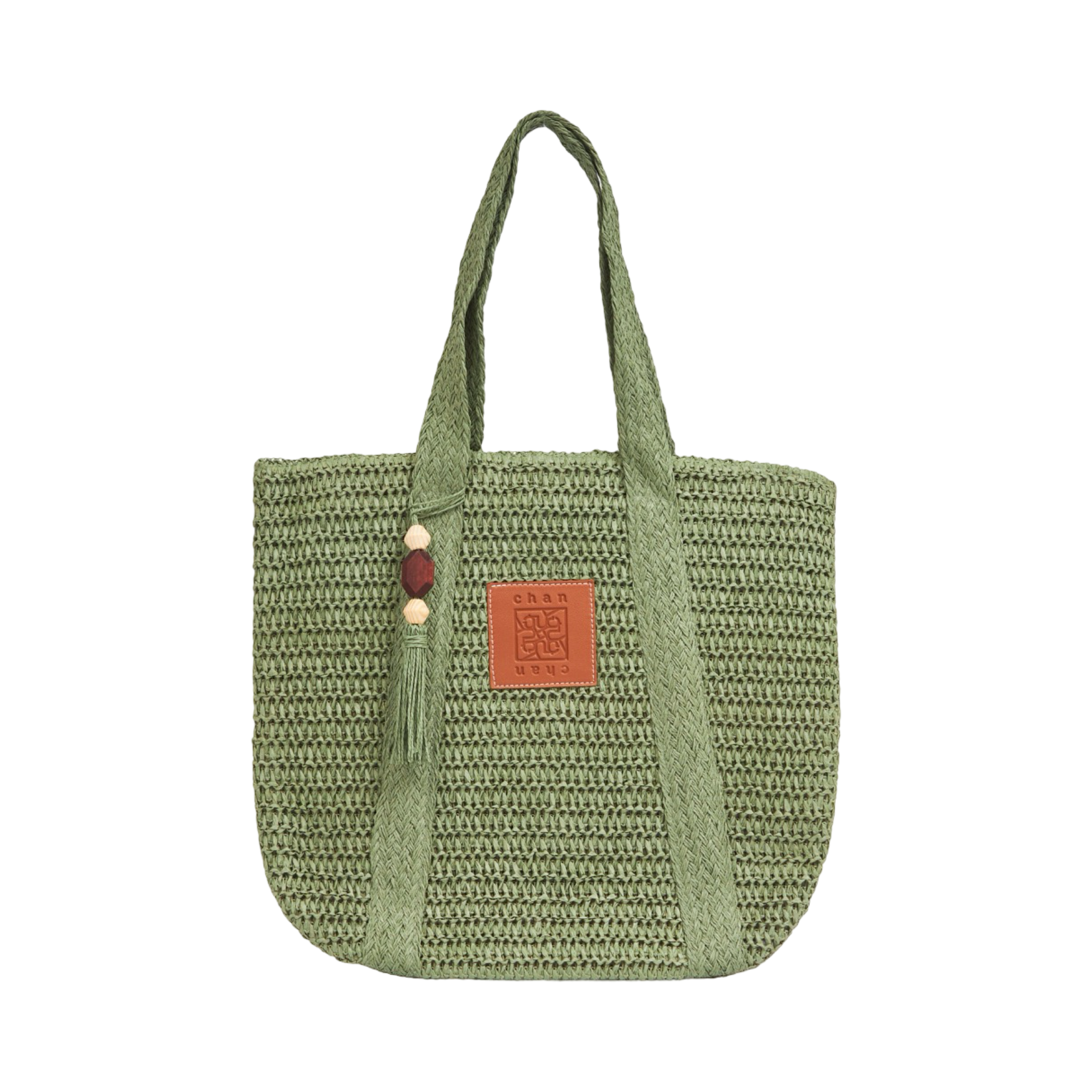 Straw Tote Bag - Green