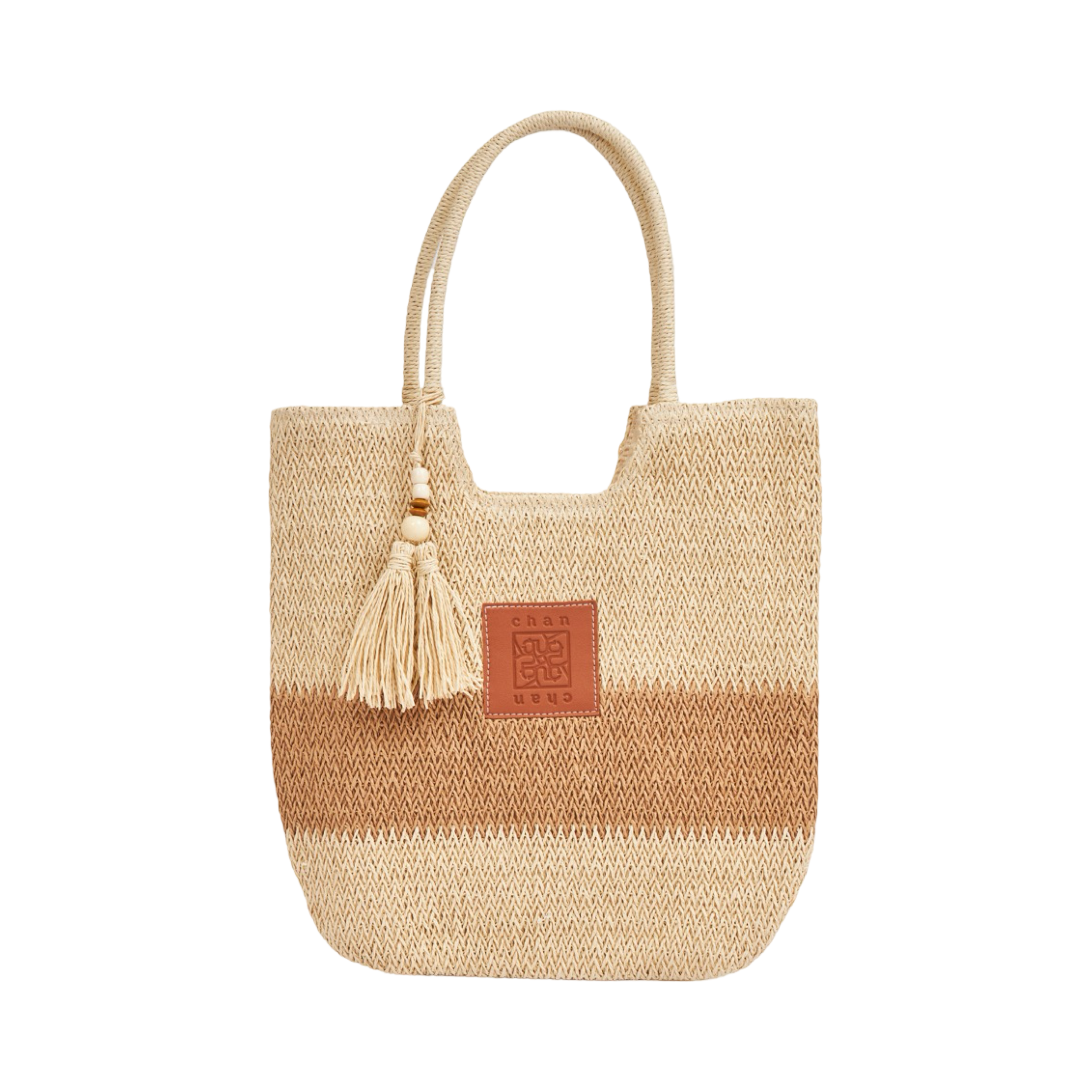 Straw Tote Bag - Brown