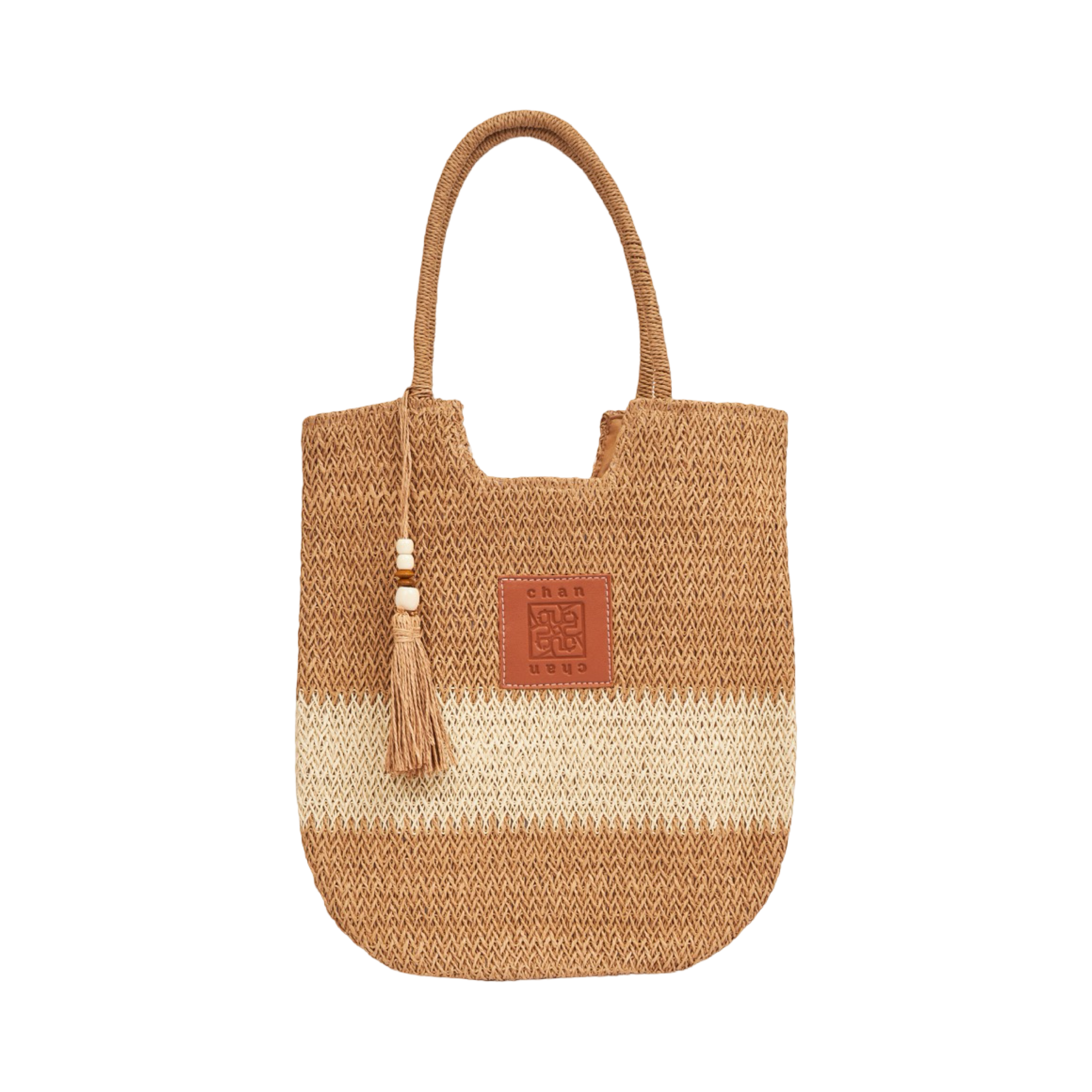 Straw Tote Bag - Beige