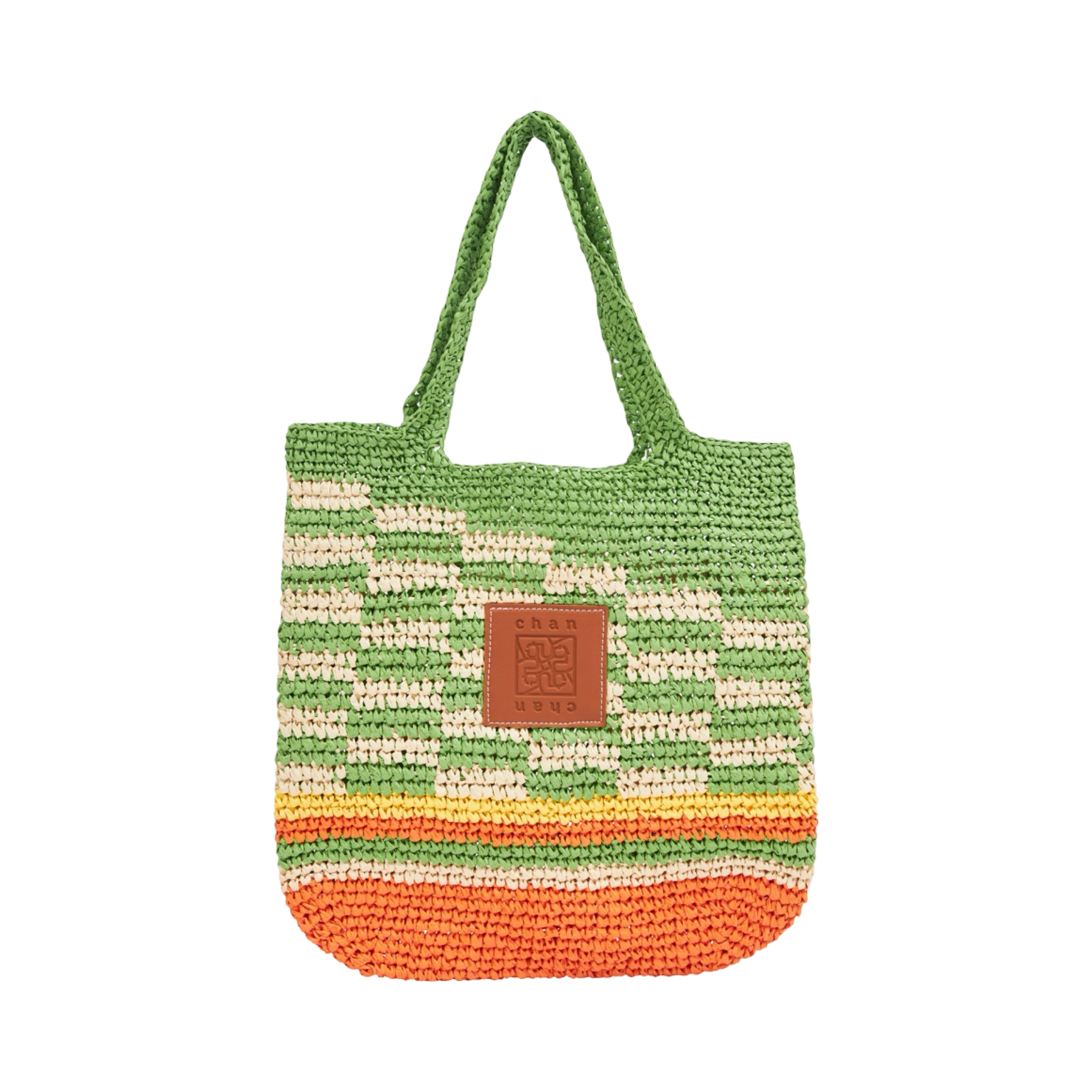 Straw Tote Bag - Green