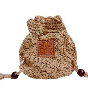 Knitted Mini Bag - Brown