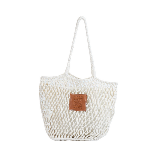 Knitted Tote Bag - White