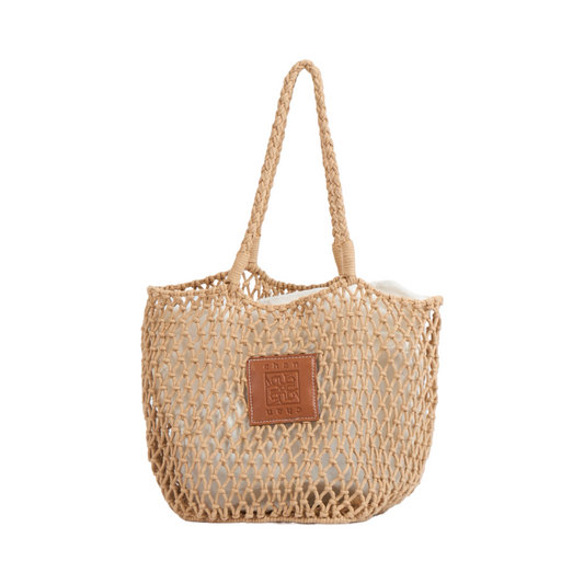 Knitted Tote Bag - Brown