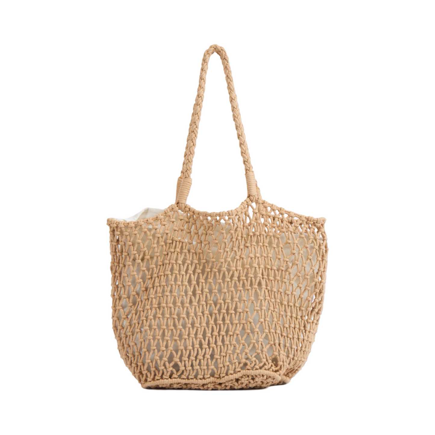 Knitted Tote Bag - Brown