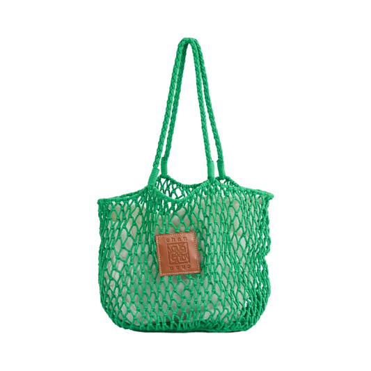 Knitted Tote Bag - Green