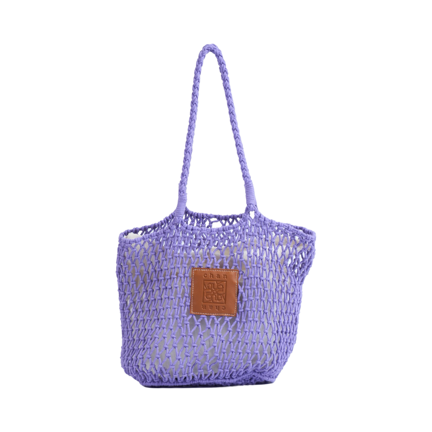 Knitted Tote Bag - Purple