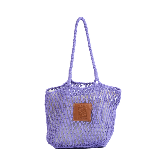 Knitted Tote Bag - Purple