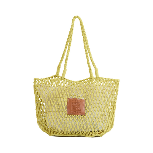Knitted Tote Bag - Yellow