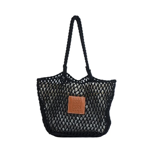 Knitted Tote Bag - Black