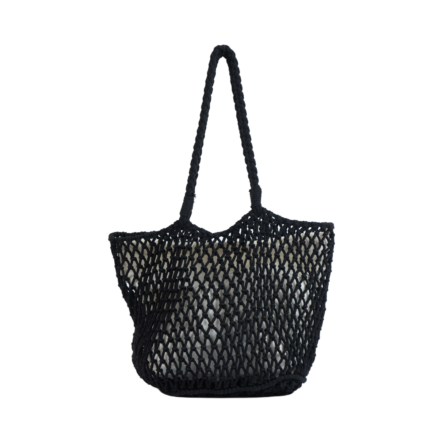 Knitted Tote Bag - Black