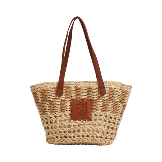Straw Tote Bag - Beige