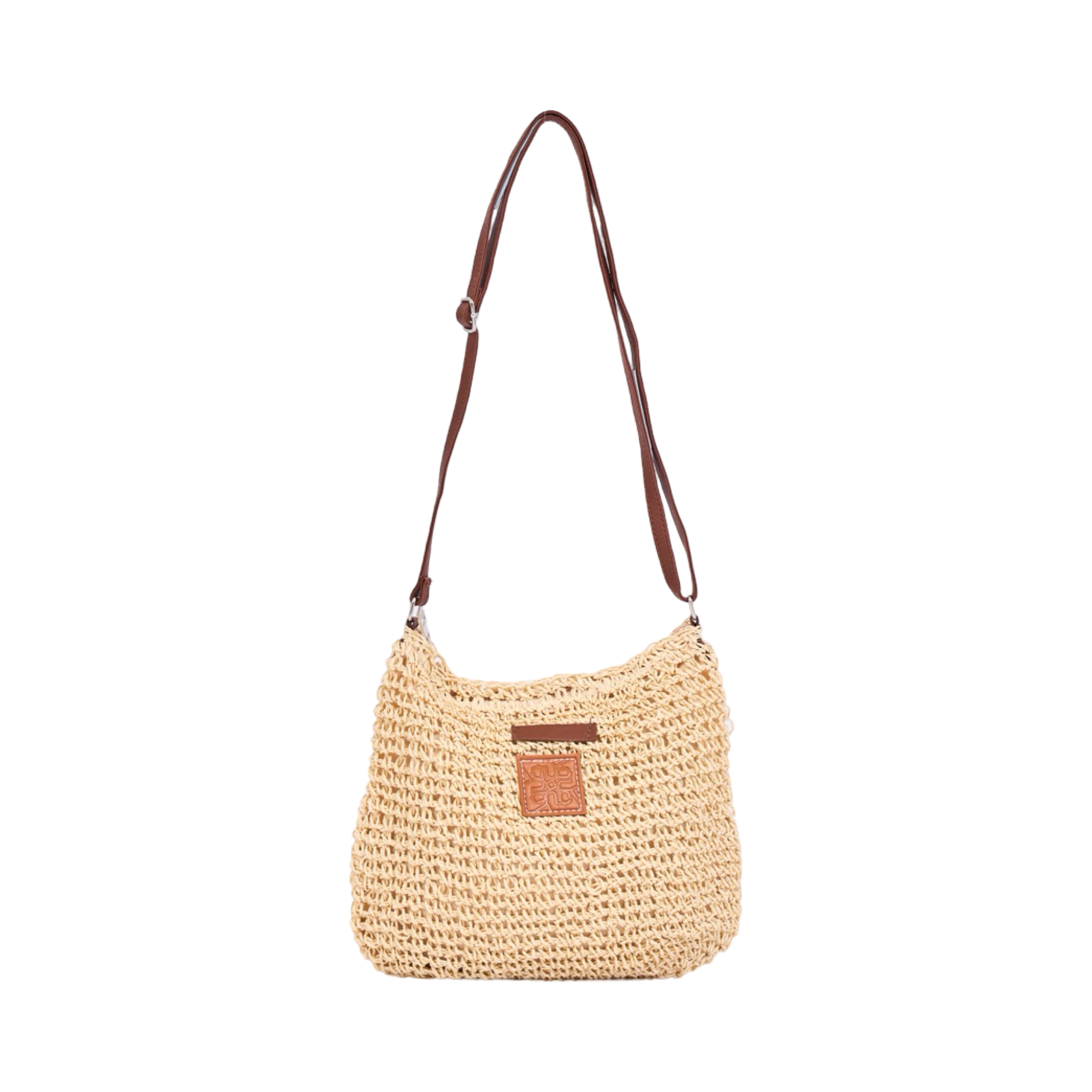 Straw Shoulder Bag - Beige