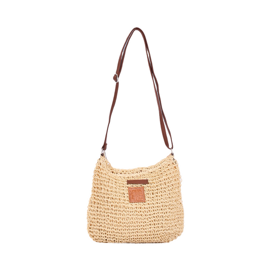 Straw Shoulder Bag - Beige