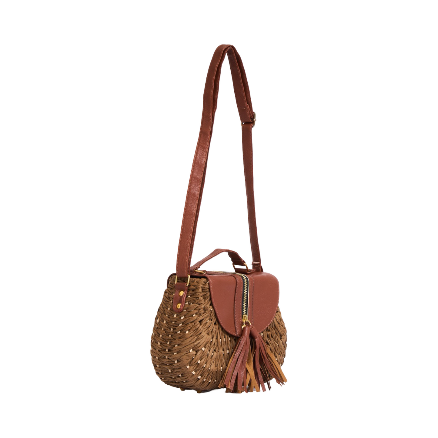 Everyday Earth – Straw Crossbody Bag – Medium Brown