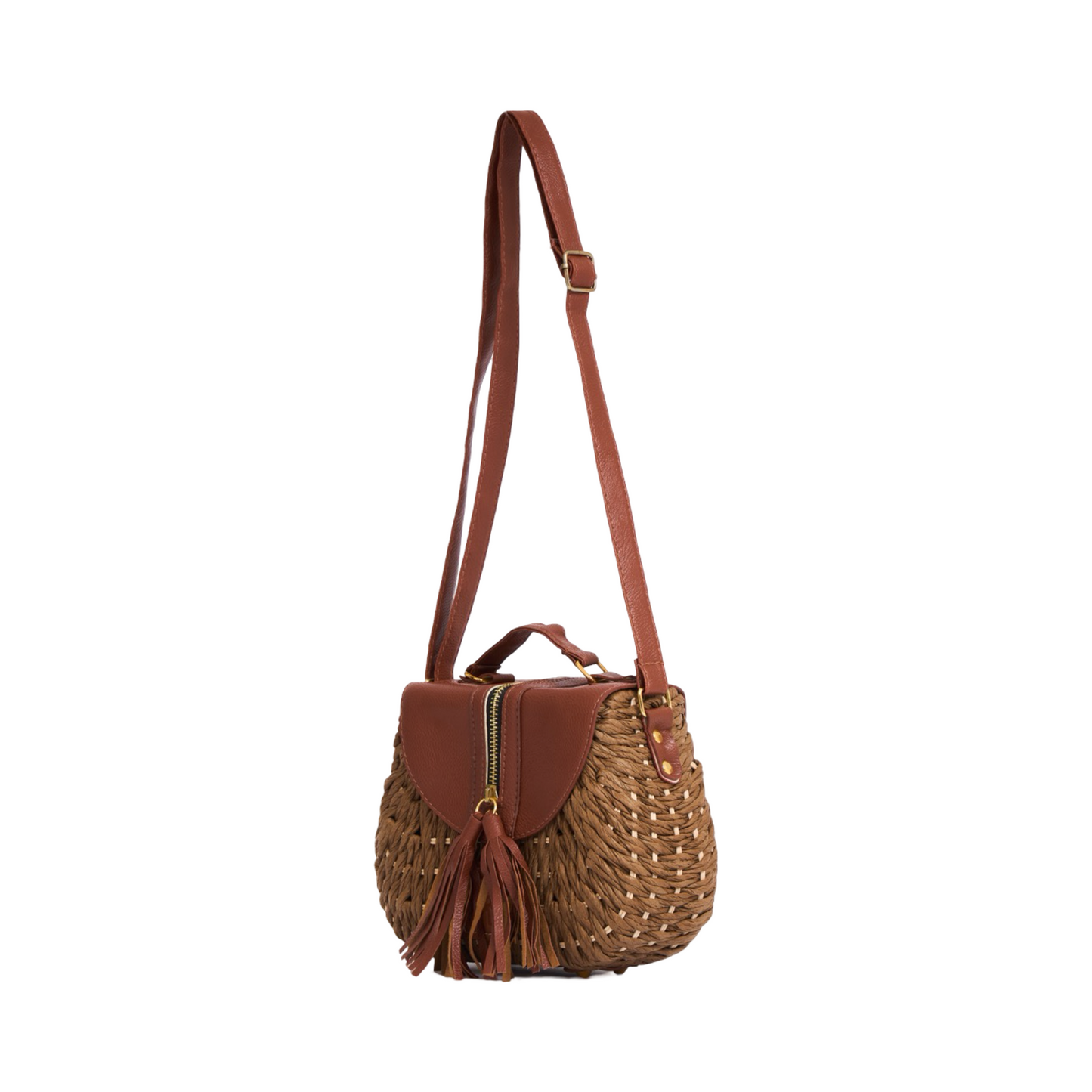 Everyday Earth – Straw Crossbody Bag – Medium Brown