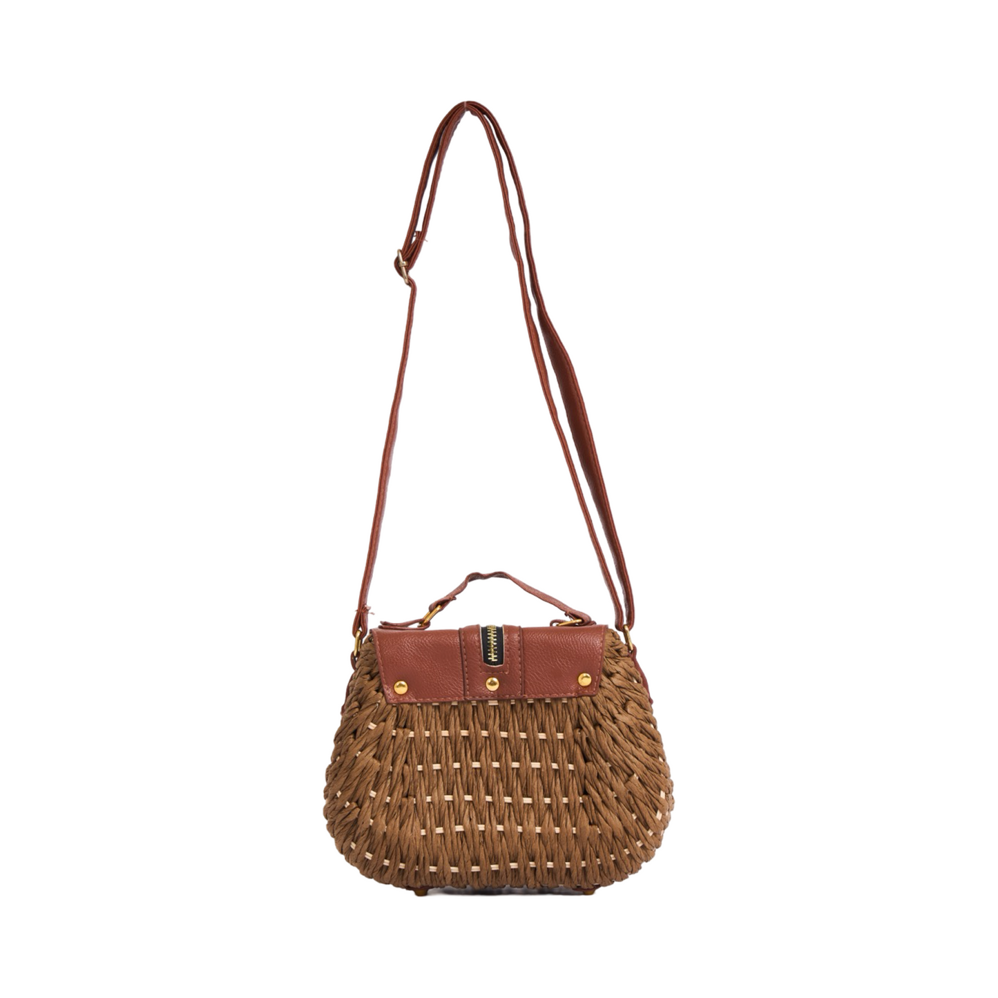 Everyday Earth – Straw Crossbody Bag – Medium Brown