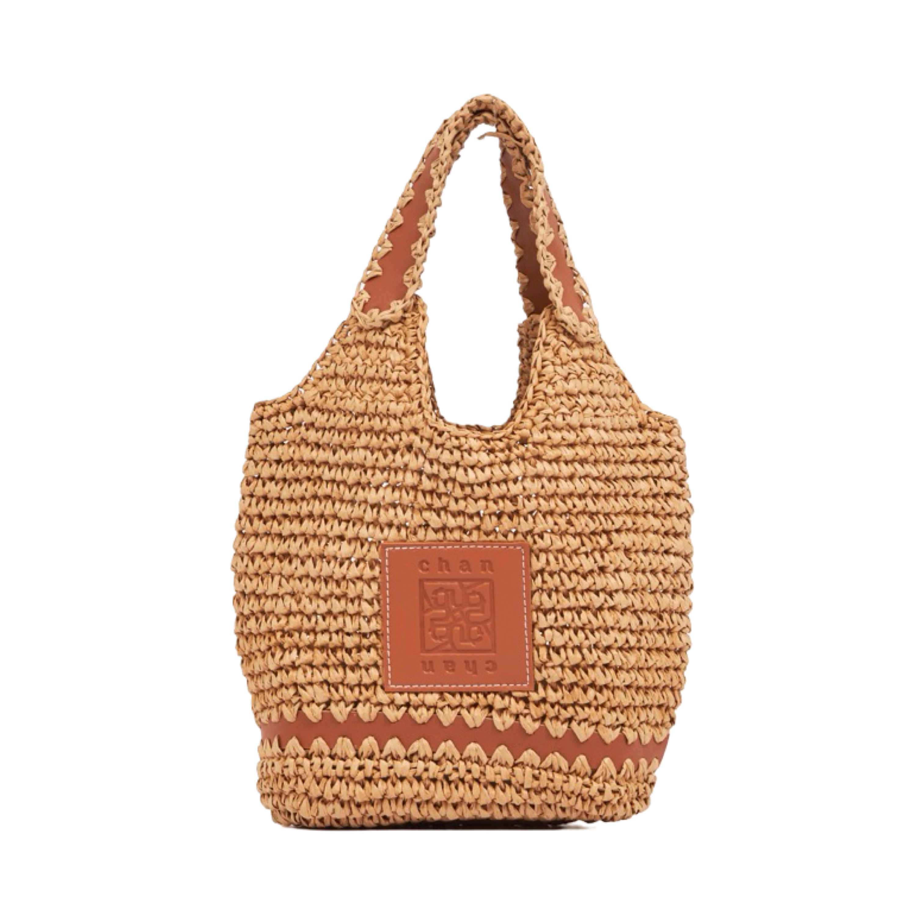 Straw Tote Bag - Brown