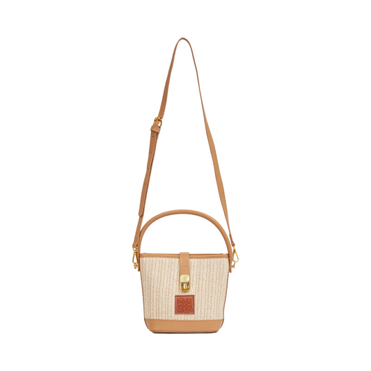 Straw Shoulder Bag - Light Brown