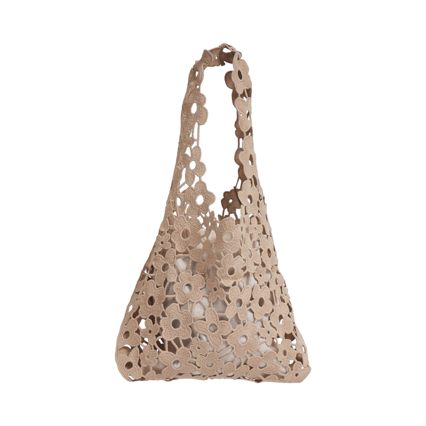 Embroidered Lace Bag - Beige