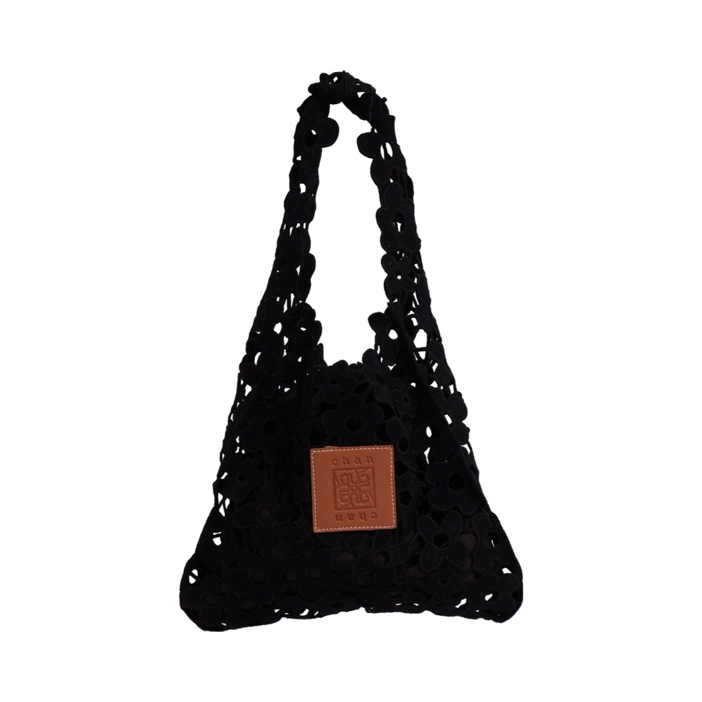 Embroidered Lace Bag - Black
