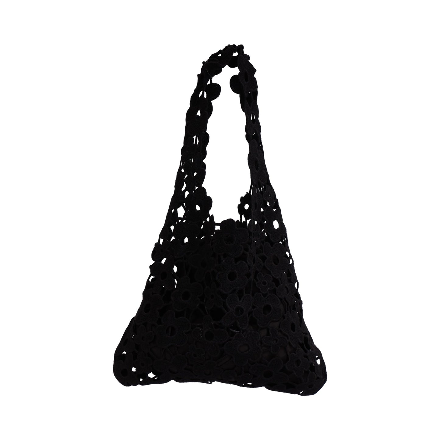 Embroidered Lace Bag - Black