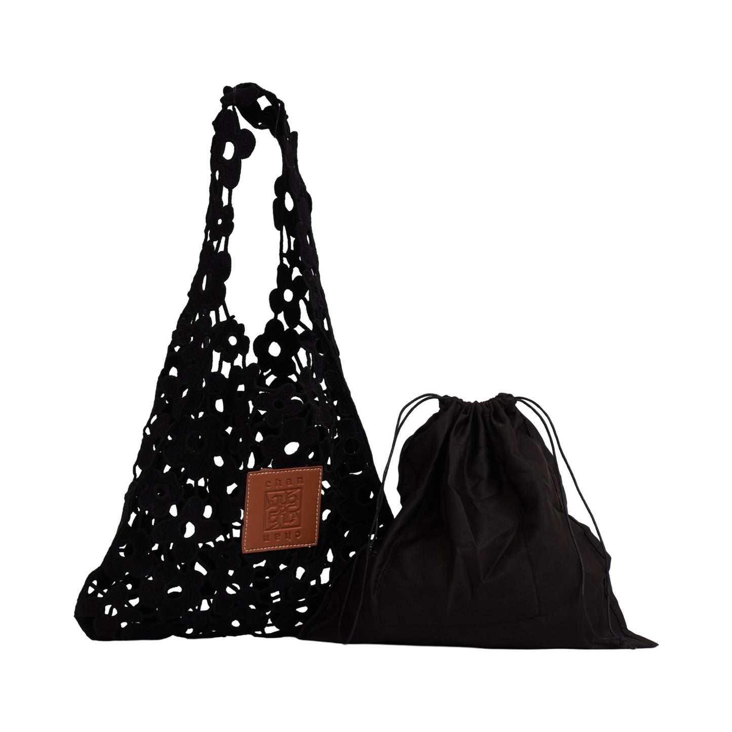 Embroidered Lace Bag - Black