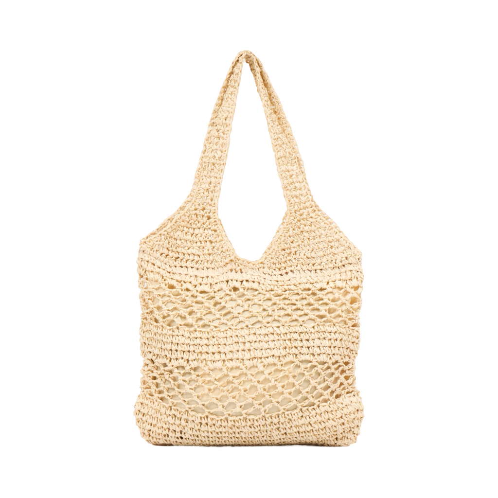 Everyday Earth – Multicolor Straw Tote Bag – Beige