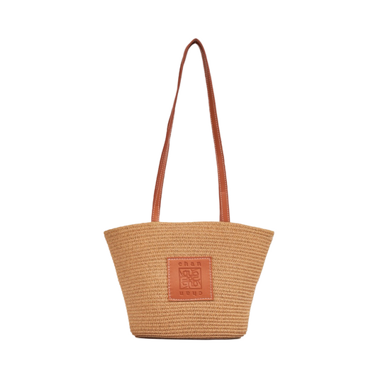 Straw Basket Bag - Brown