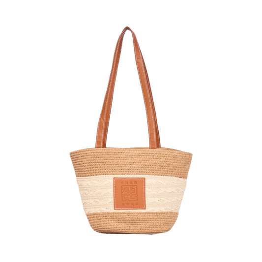 Straw Basket Bag - Brown Beige